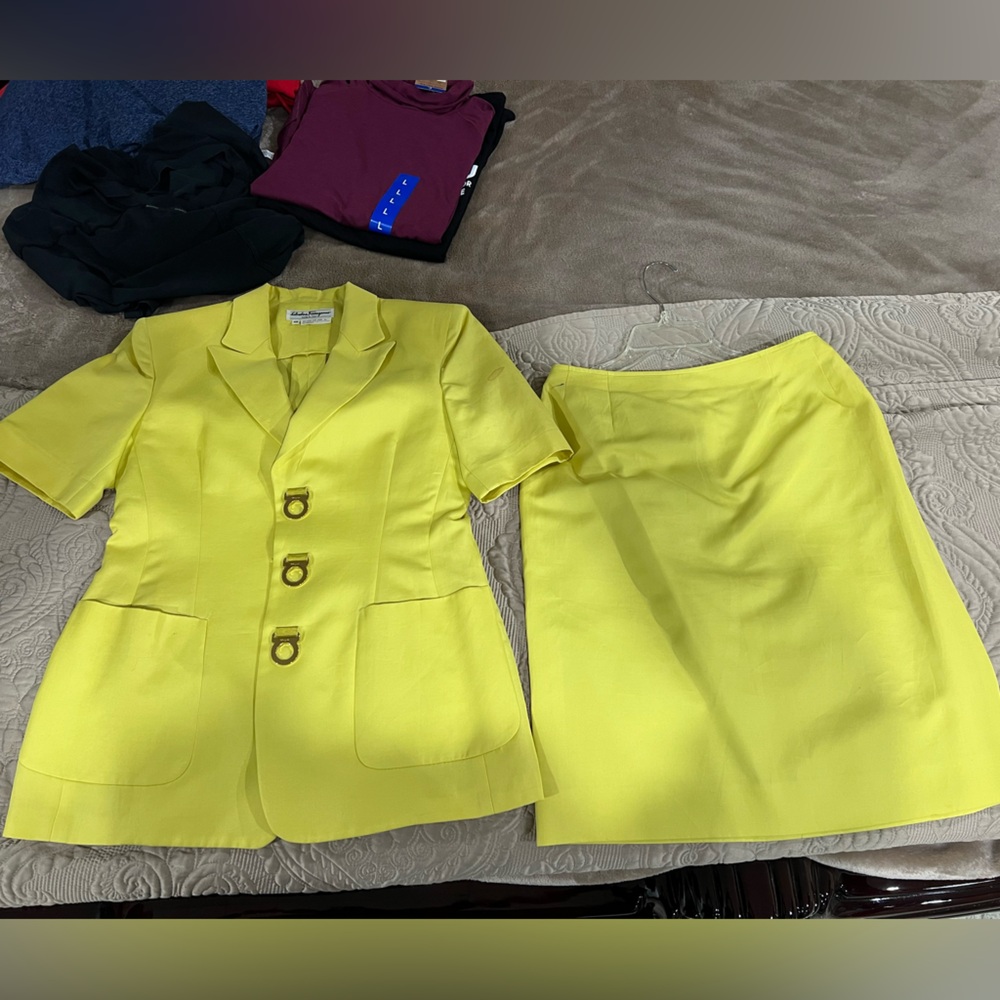 Salvatore Ferragamo suit set *top is size 42, skirt is size 44*